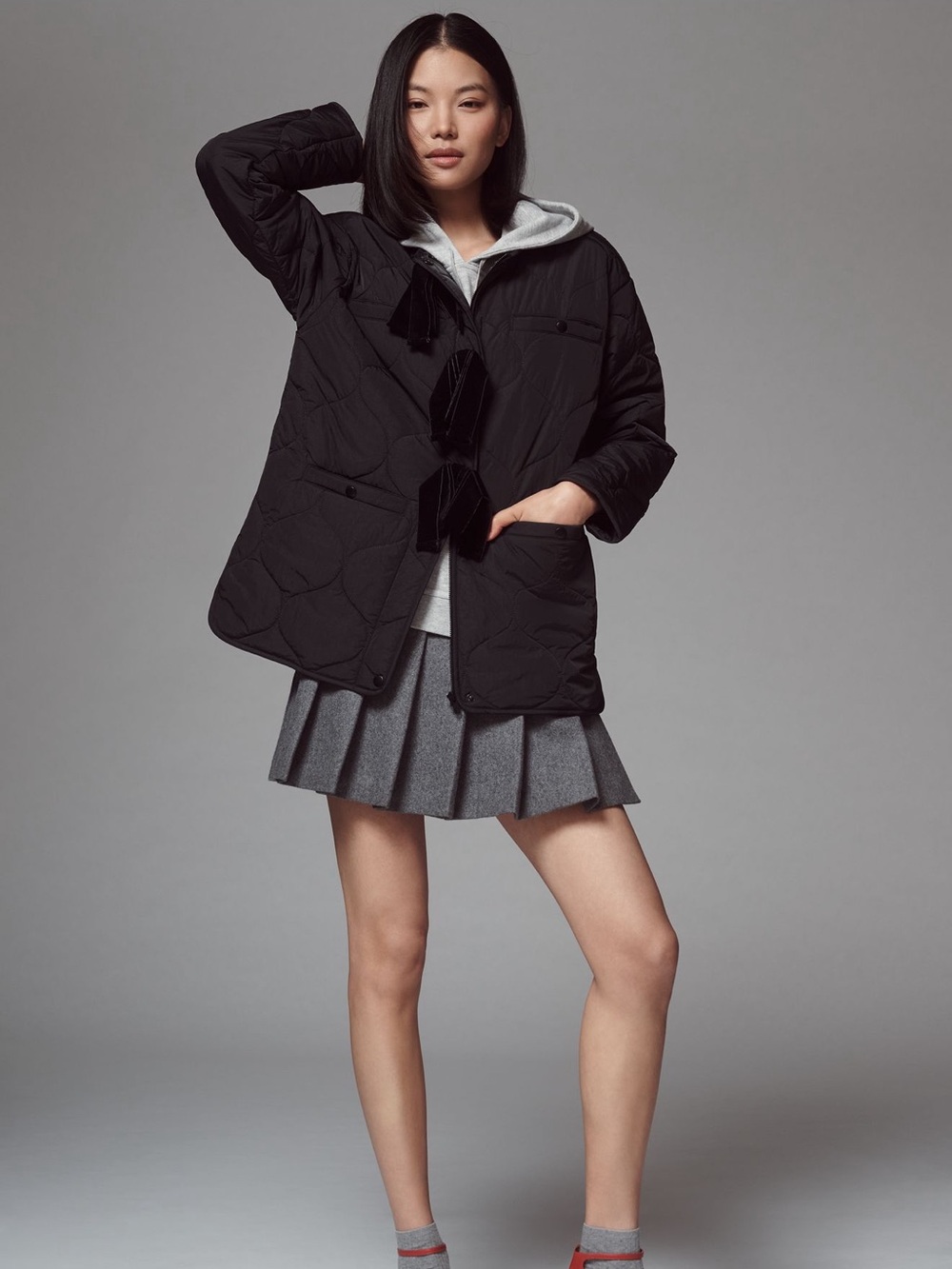 Avec Les Filles Black Quilted Liner Jacket